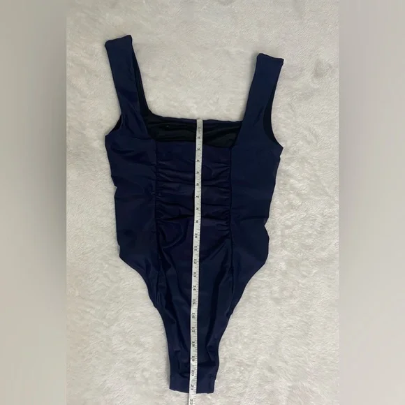 Reimagined by J Crew Size 10 Blue Ruched Built In Bra One Piece Swimsuit. NWOT - Picture 11 of 11